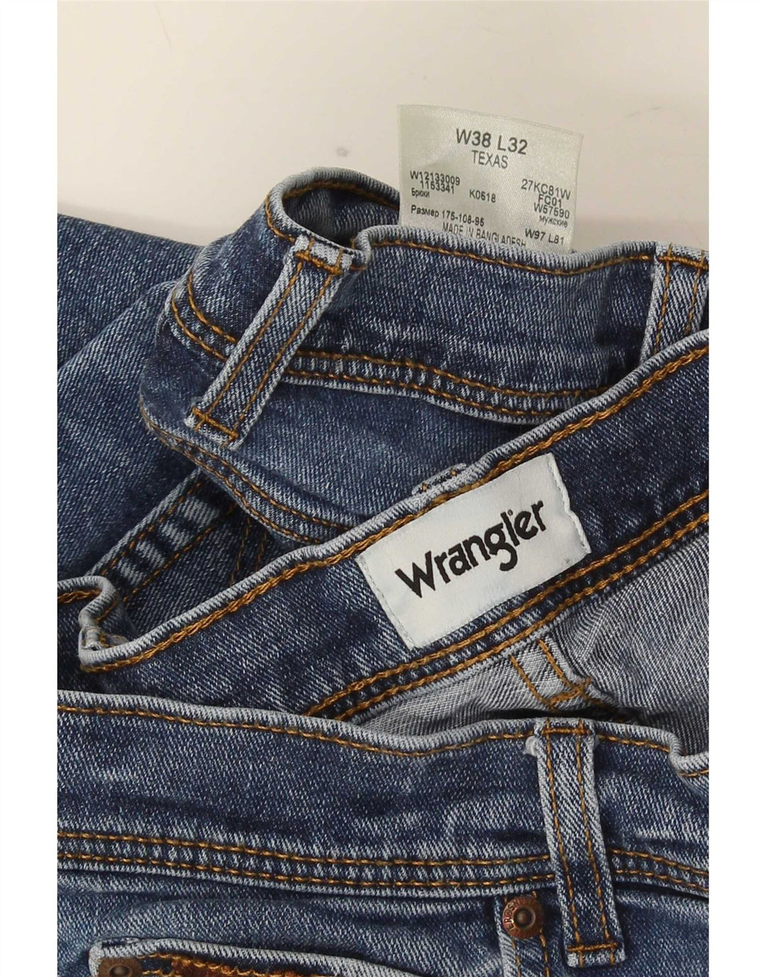 Wrangler Masculino Texas Straight Jeans W38 L32 Azul Algodão