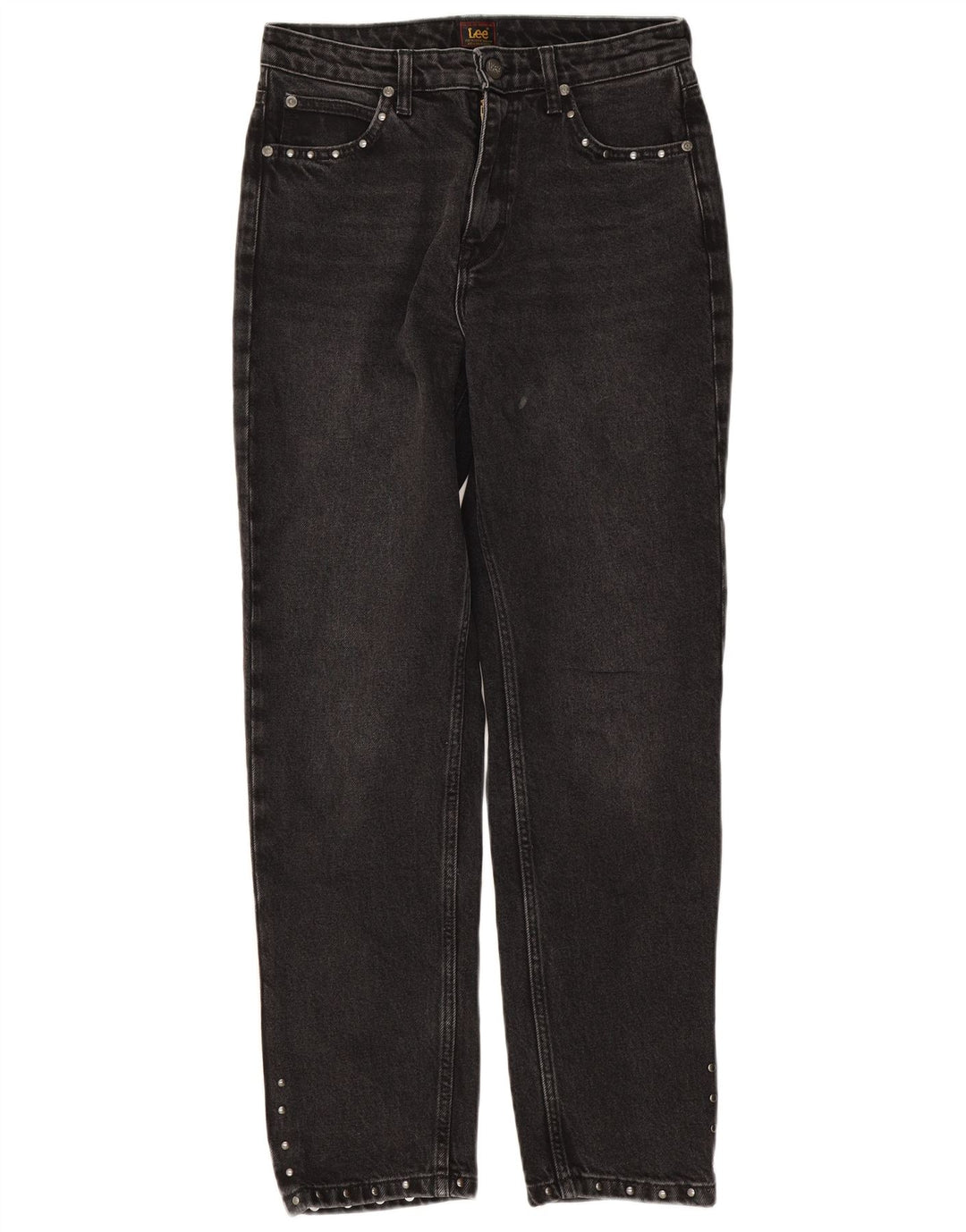 Lee Womens Carol Straight Jeans W28 L28 Algodão Preto