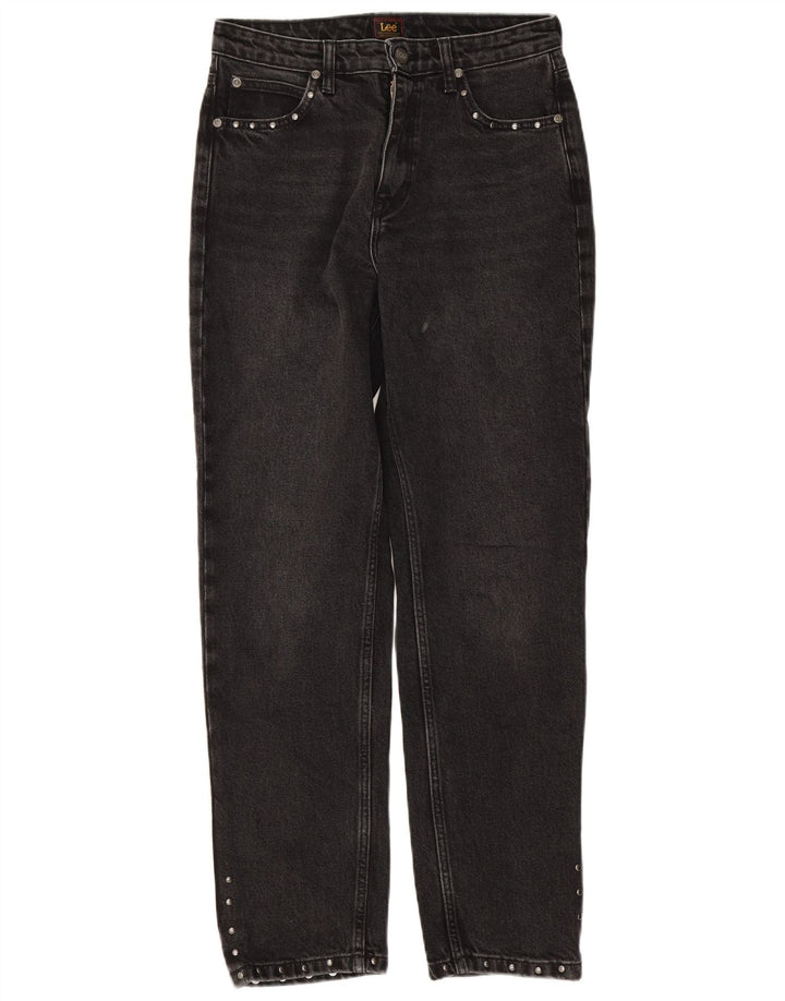 Lee Womens Carol Straight Jeans W28 L28 Algodão Preto