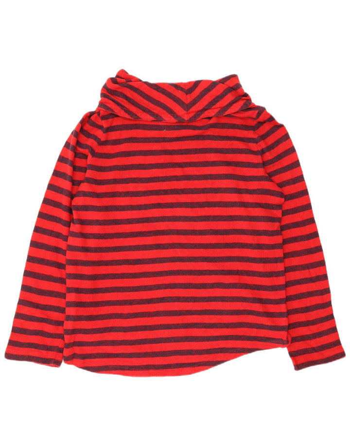 Suéter feminino Chaps com gola redonda e algodão listrado vermelho grande Reino Unido 14
