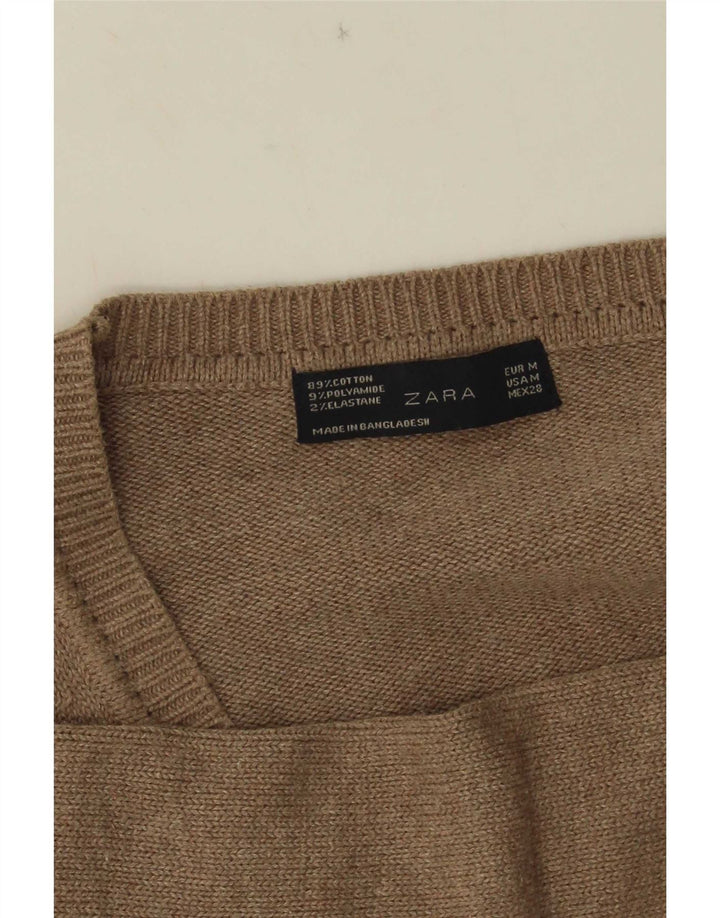 Suéter cardigã feminino Zara Reino Unido 12 cinza médio