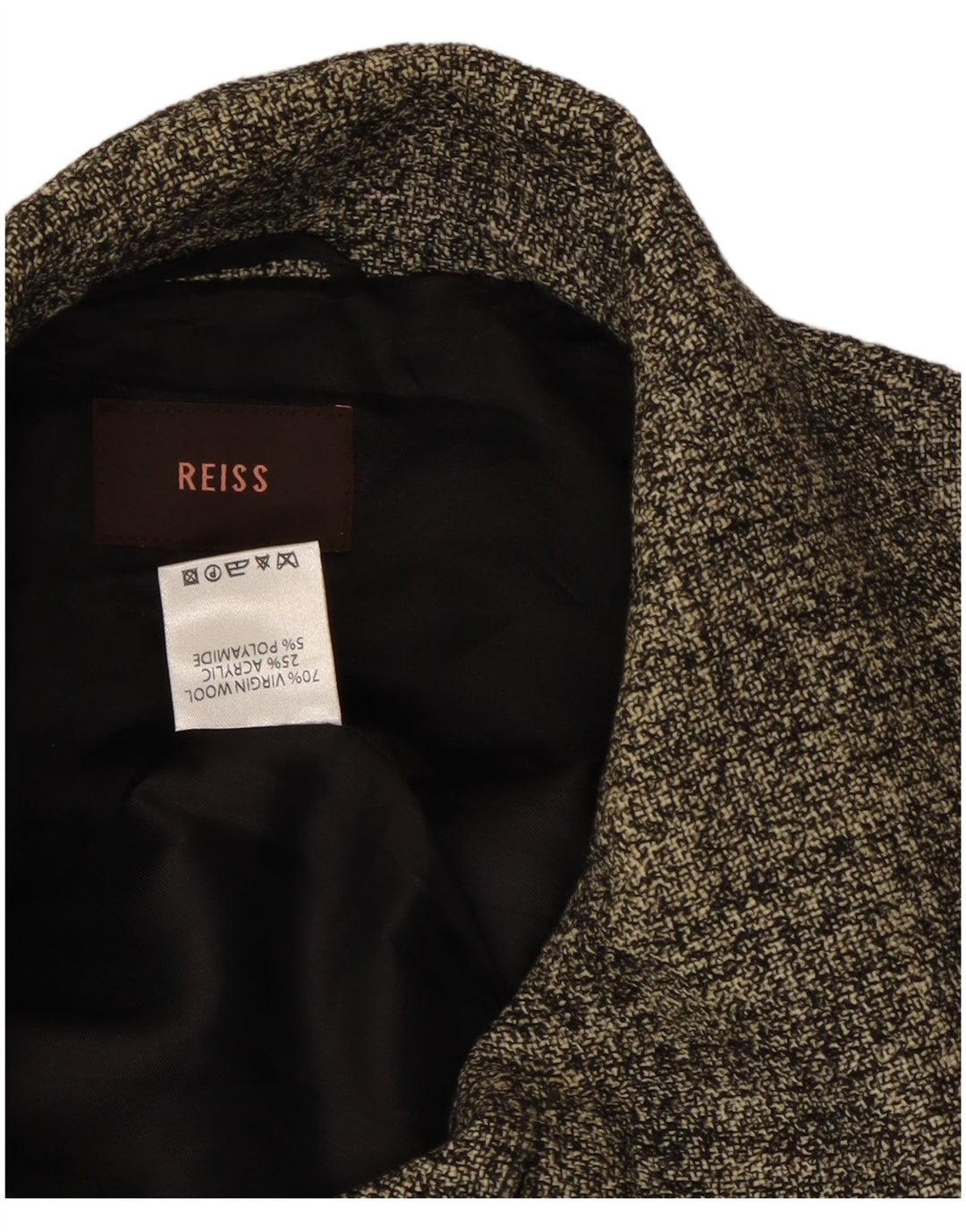 Jaqueta blazer feminina Reiss com 4 botões Reino Unido 10 pequena lã cinza
