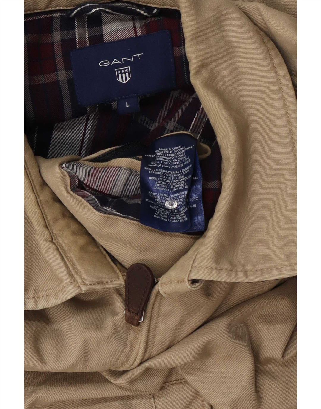 Jaqueta bomber masculina Gant UK 40 algodão bege grande