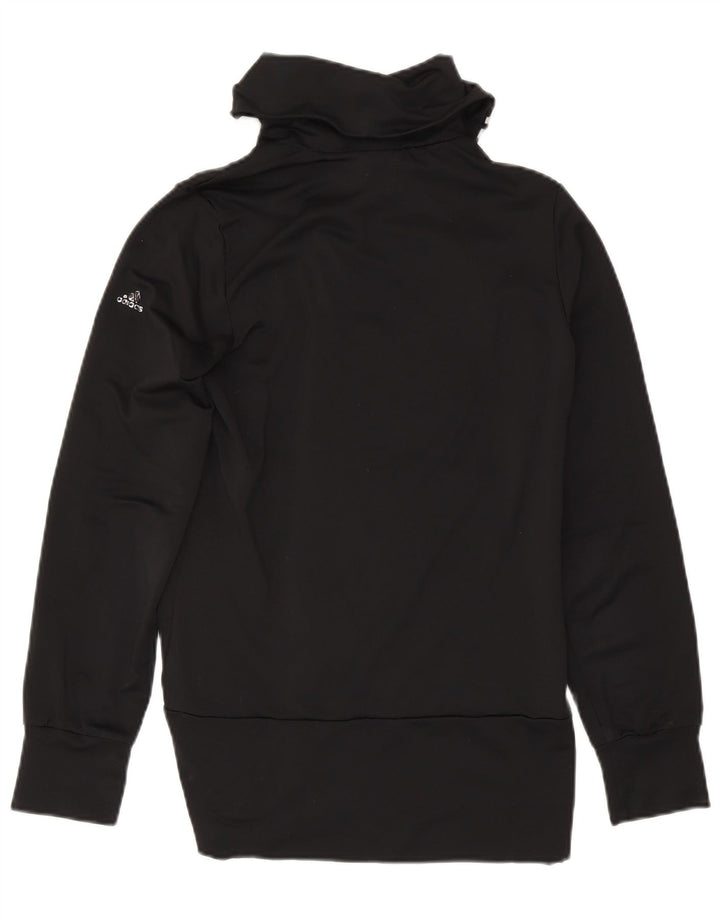 Adidas Womens Tracksuit Top Jacket UK 10 Pequeno Poliéster Preto