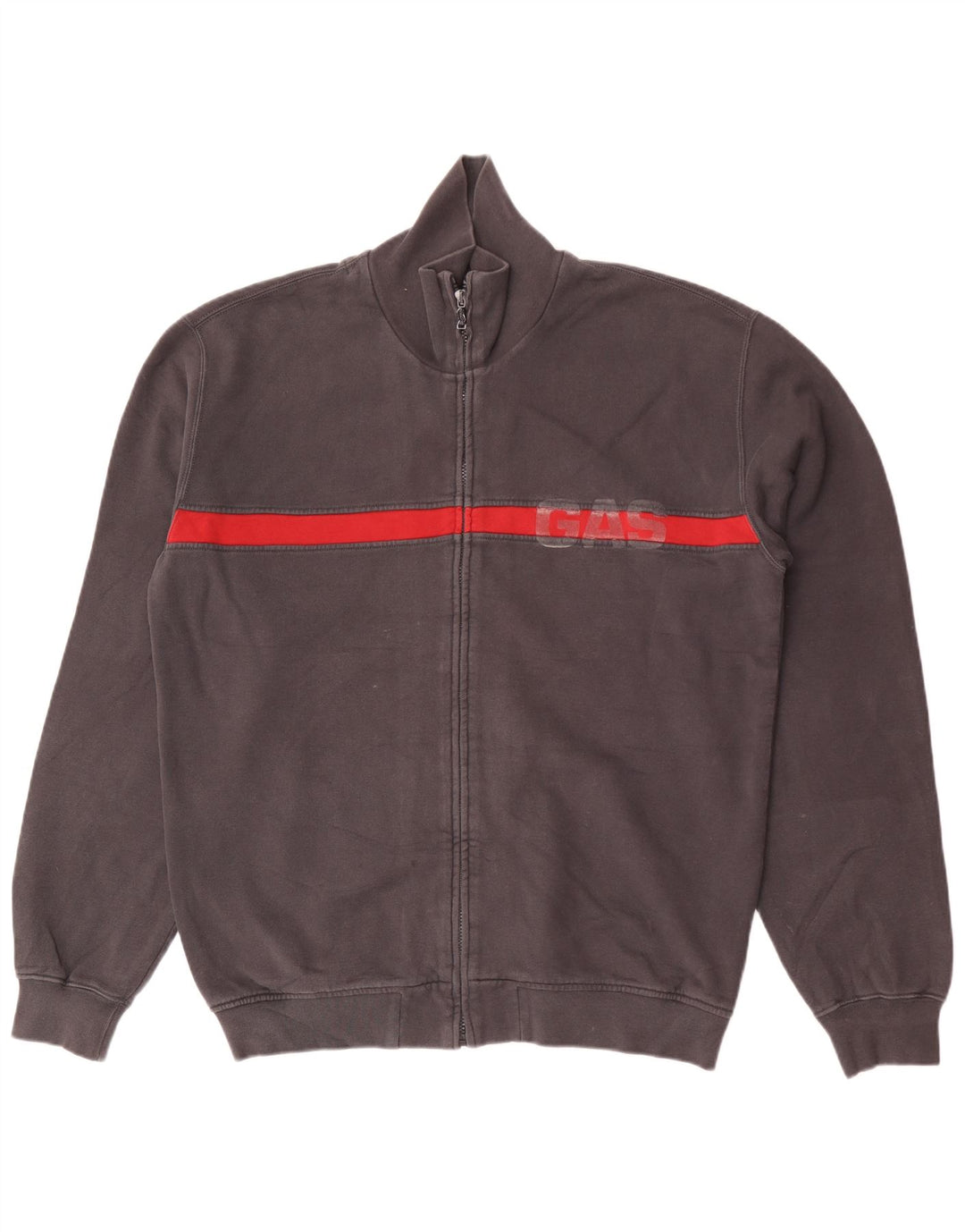 Gas Mens Graphic Tracksuit Top Jacket 2XL Cinza Colorblock Algodão