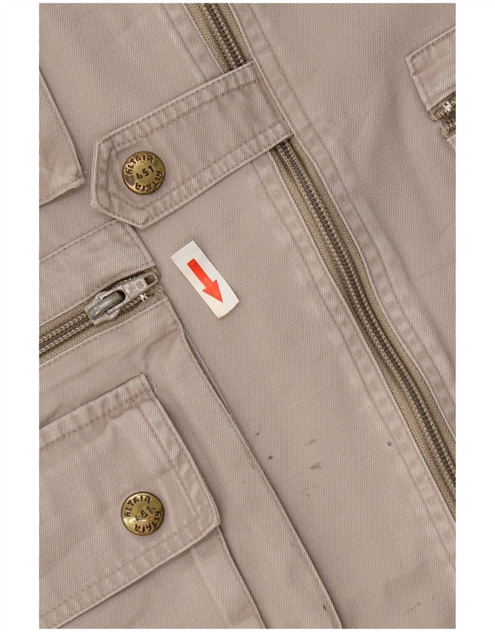 Colete utilitário masculino vintage UK 38 cinza médio
