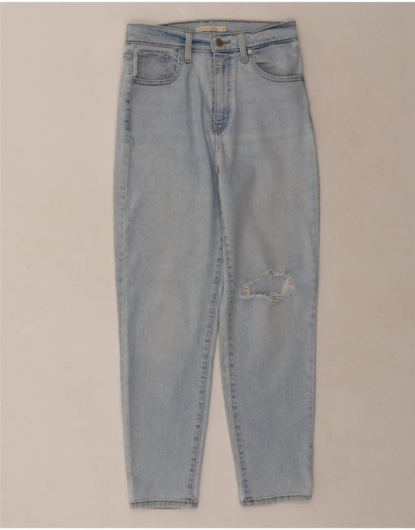 Jeans feminino Levi's Mom Distressed cintura alta W28 L27 algodão azul