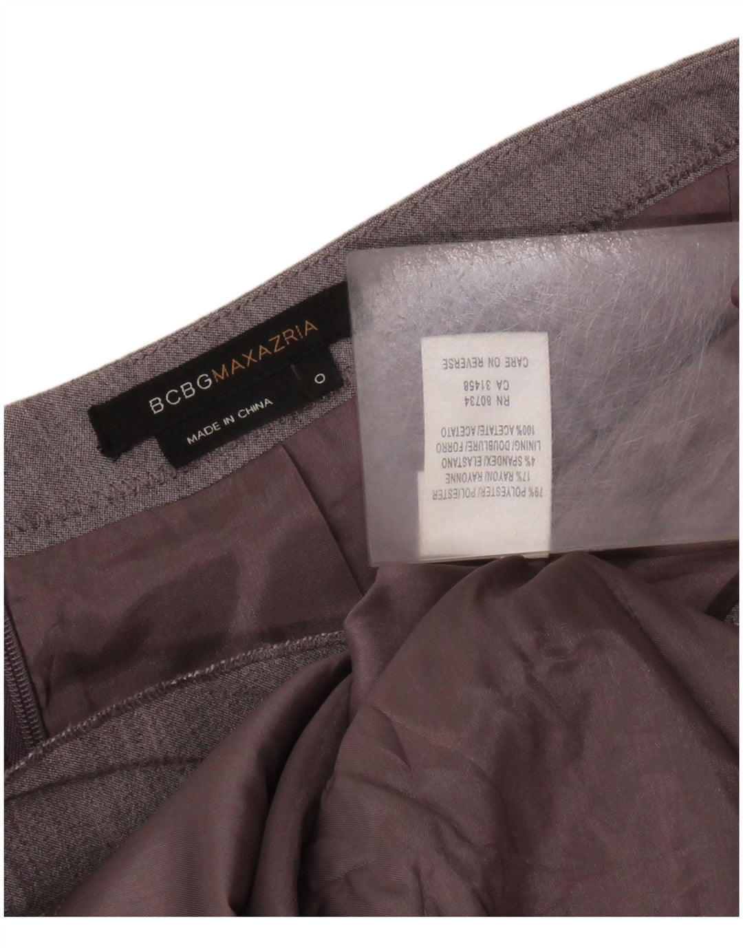 Saia trompete feminina BCBGMAXAZRIA US 0 XS W28 poliéster cinza