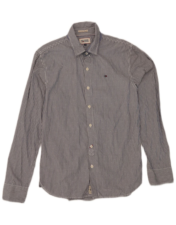 Tommy Hilfiger Mens Shirt Small Blue Pinstripe Cotton