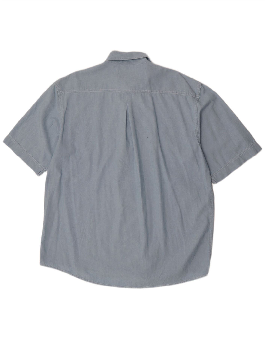 Camisa masculina de manga curta do projeto europeu XL azul algodão