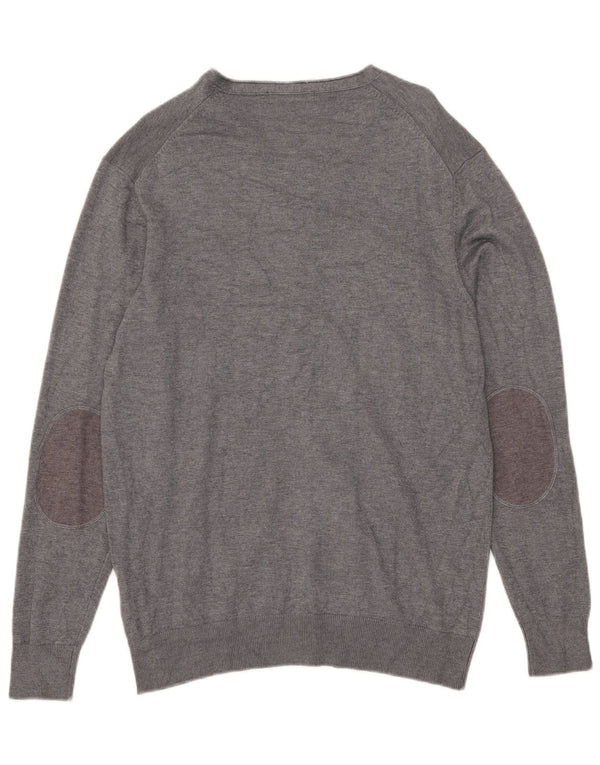 Suéter cardigã masculino Pierre Cardin grande viscose cinza
