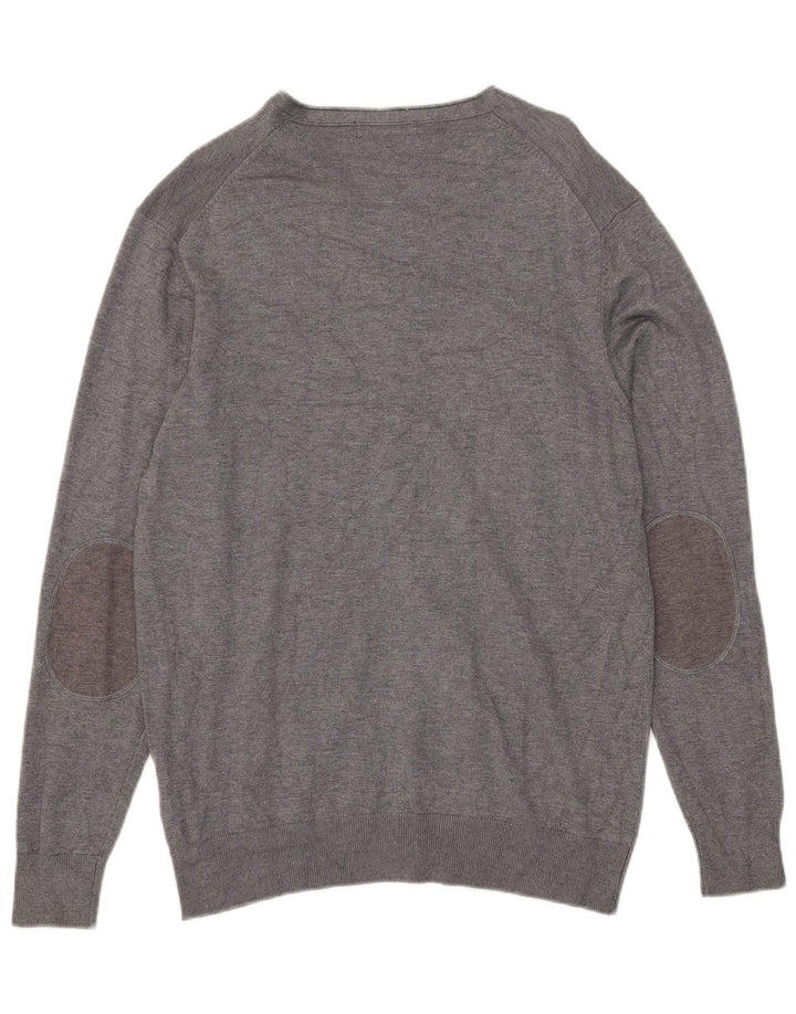 Suéter cardigã masculino Pierre Cardin grande viscose cinza