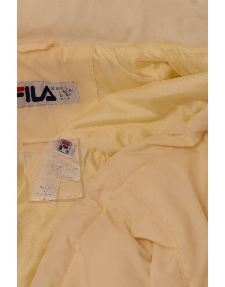 Jaqueta acolchoada masculina FILA UK 40 grande poliéster amarelo