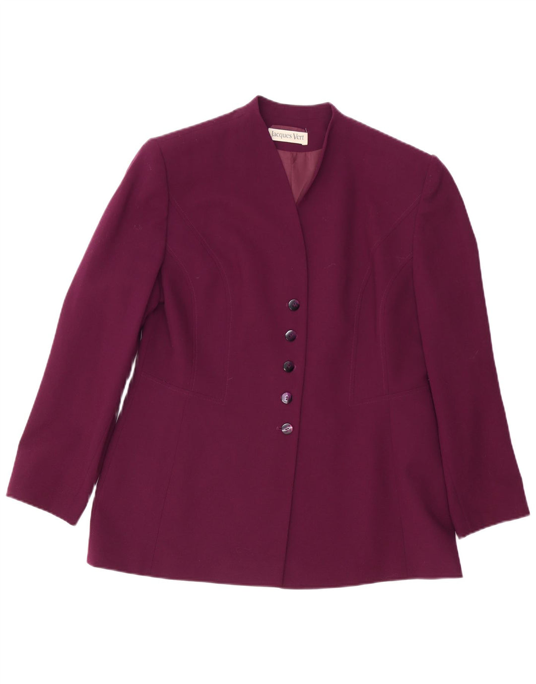Jaqueta blazer feminina JACQUES VERT com 5 botões Reino Unido 16 grande roxo nova lã