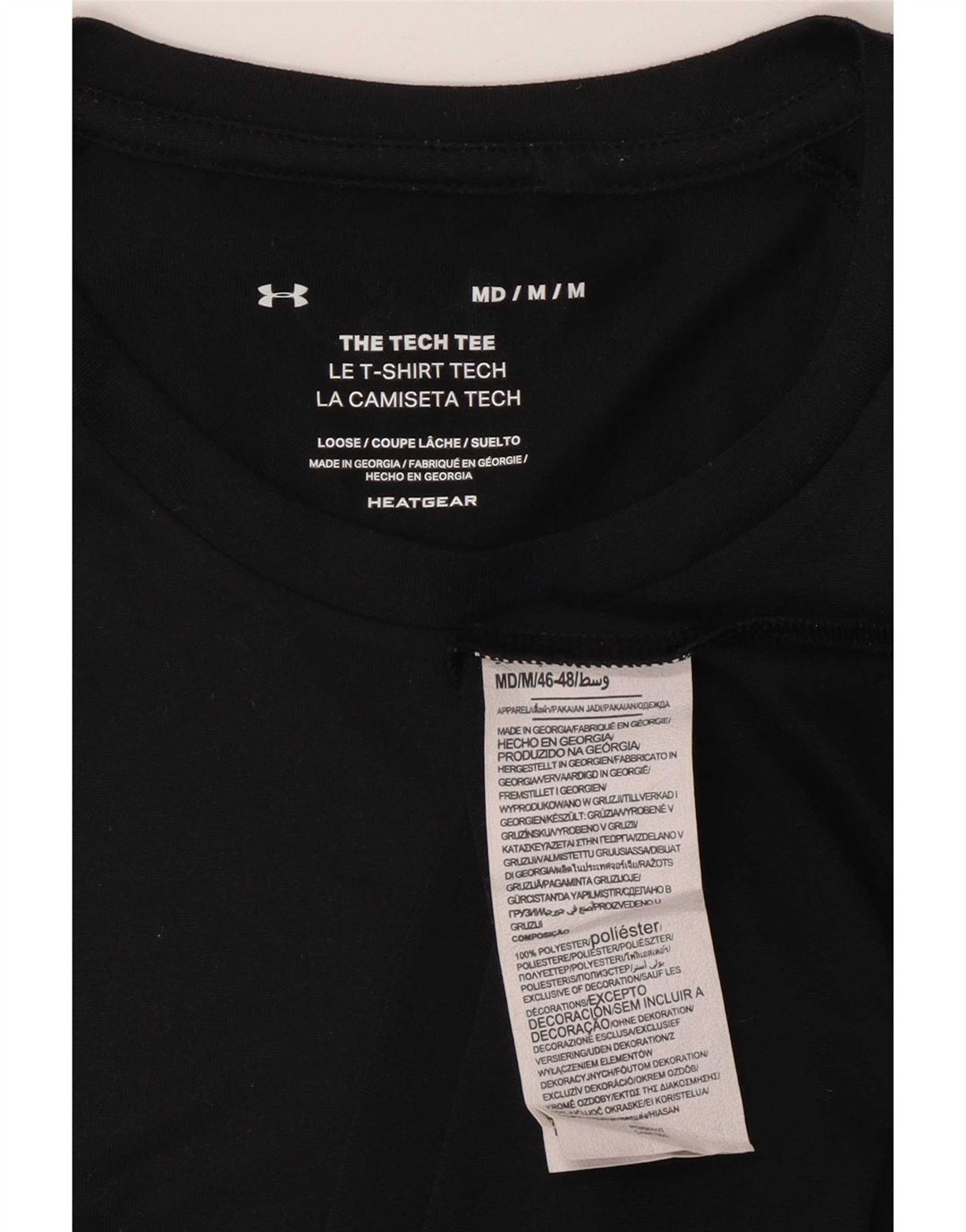 Camiseta masculina Under Armour Heat Gear Top médio preto poliéster