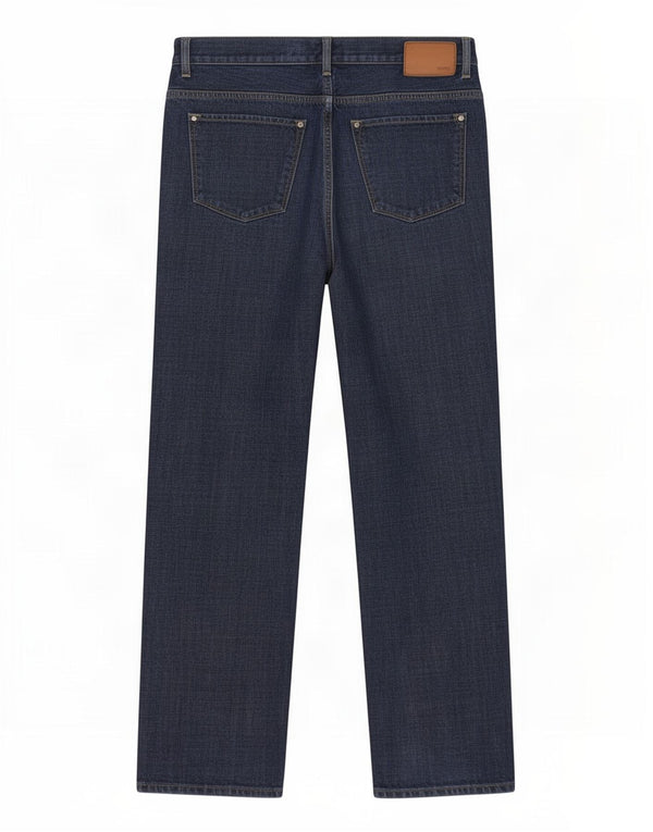 Hugo Boss Mens Straight Jeans W34 L30 Azul Marinho Algodão