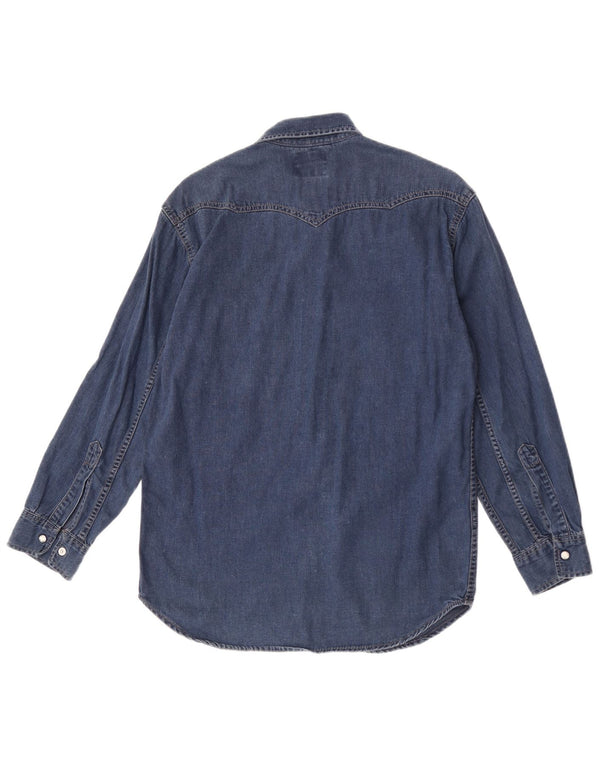 Camisa jeans masculina Levi's pequena azul algodão
