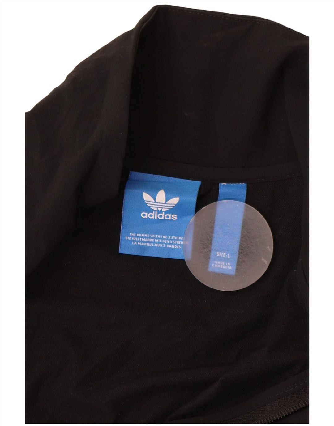 ADIDAS Mens Tracksuit Top Jacket Grande Preto Colourblock Nylon