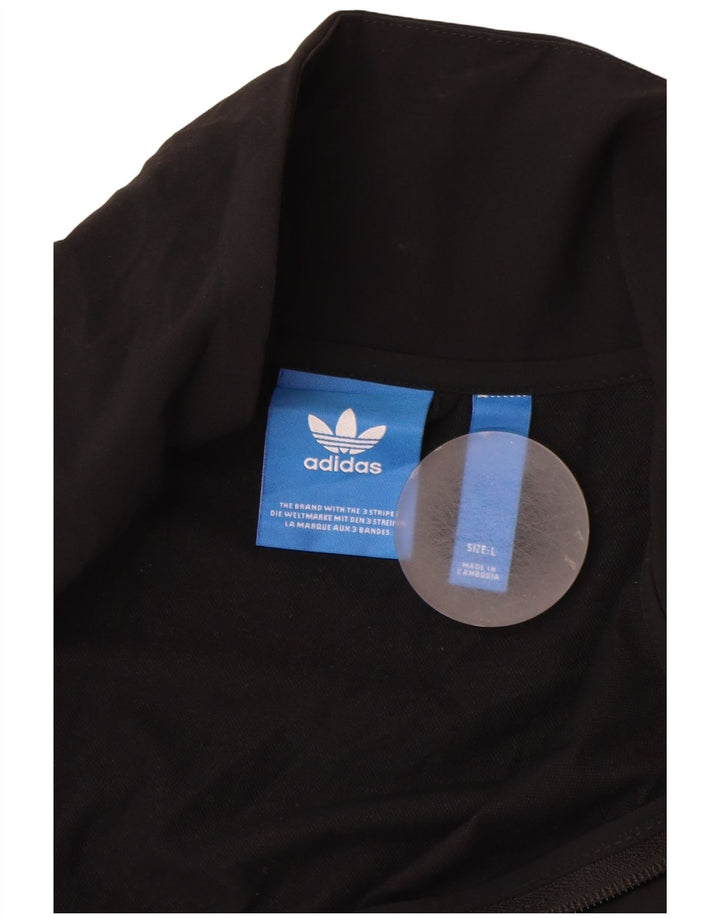ADIDAS Mens Tracksuit Top Jacket Grande Preto Colourblock Nylon