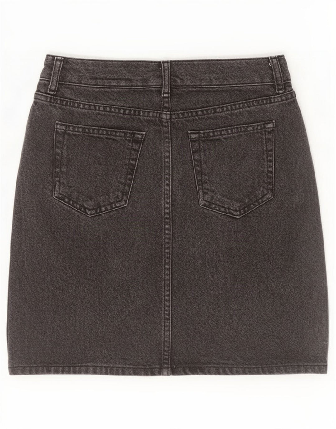 Mini saia jeans feminina Topshop W26 pequena algodão preto