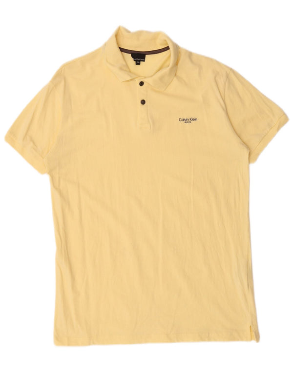 Camisa polo masculina Calvin Klein Jeans 2XL algodão amarelo