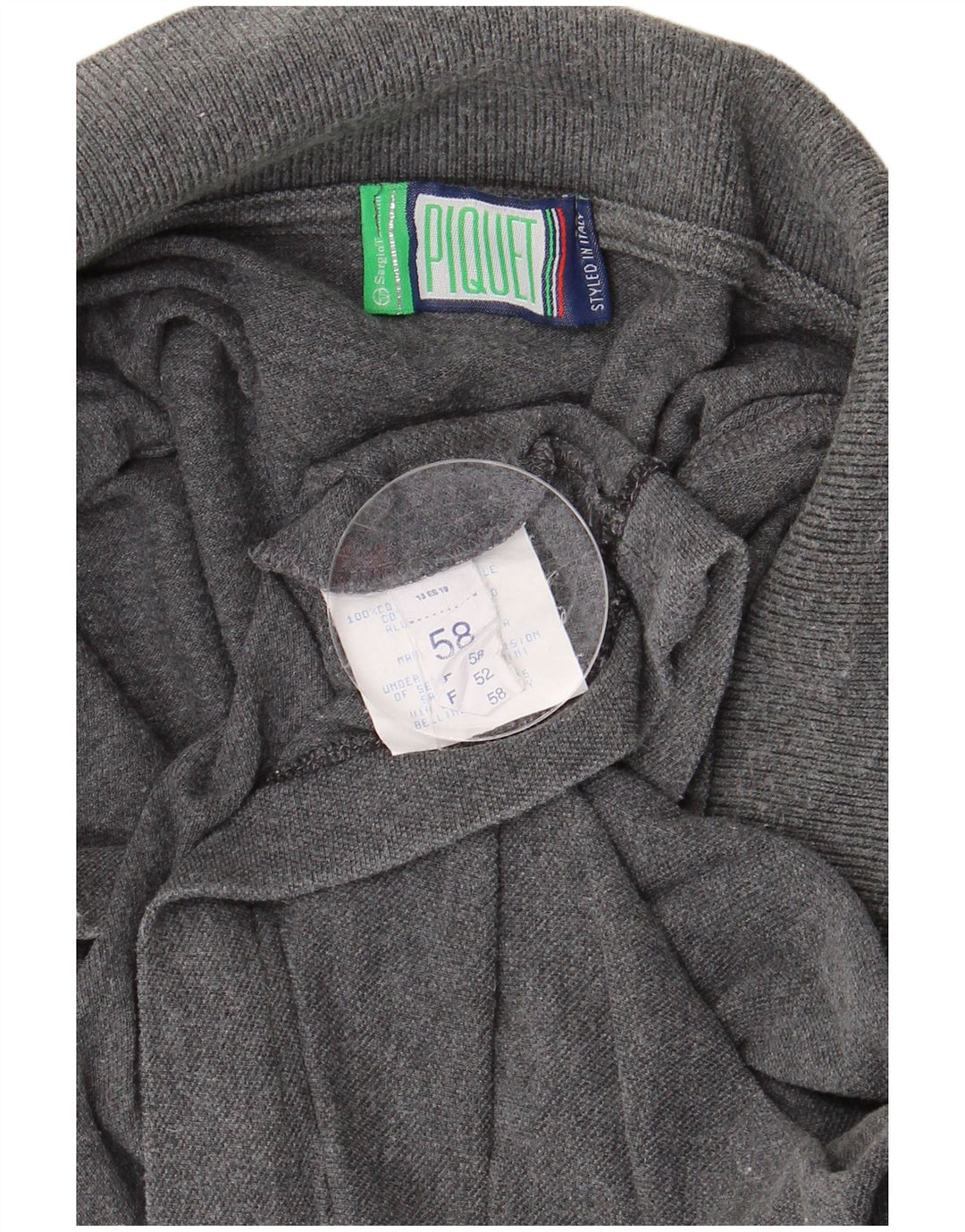 SERGIO TACCHINI Camisa Polo Masculina IT 58 2XL Algodão Cinza