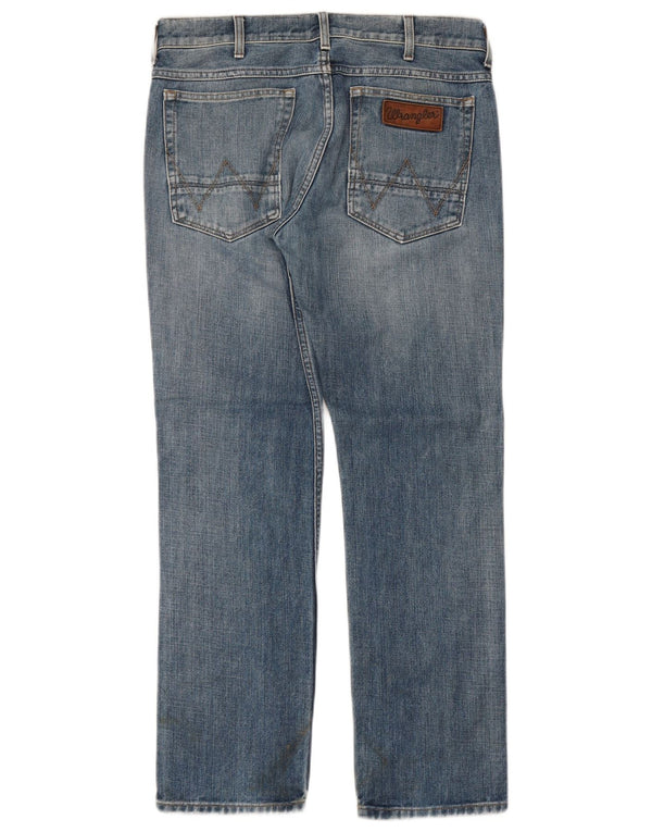 Wrangler Mens Greensboro Straight Jeans W32 L30 Blue Cotton