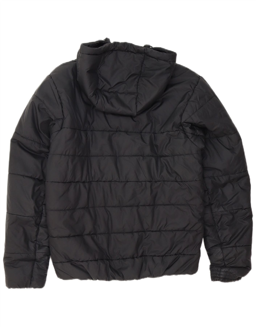 Jaqueta acolchoada com capuz Nike Therma-Fit masculina UK 38 poliéster preto médio
