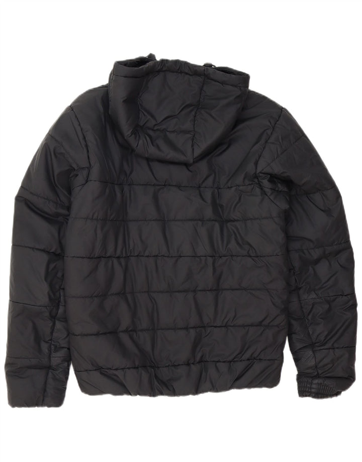 Jaqueta acolchoada com capuz Nike Therma-Fit masculina UK 38 poliéster preto médio