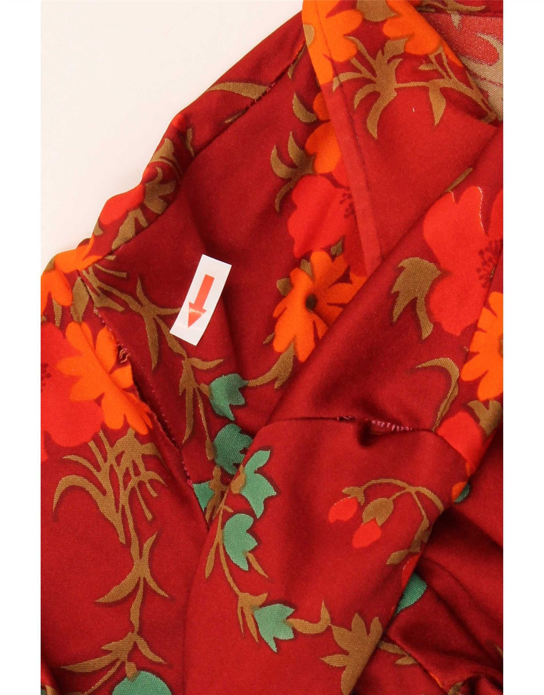 Pulôver feminino vintage UK 14 médio vermelho floral
