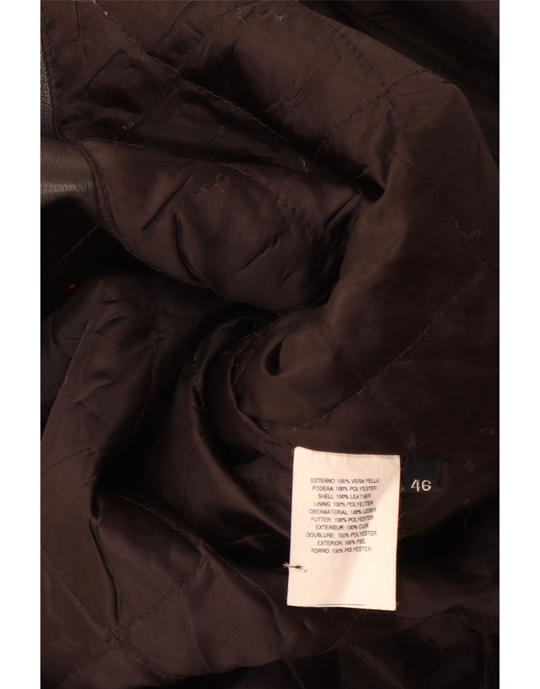 Casaco de couro feminino vintage IT 46 grande couro preto