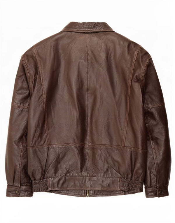 Jaqueta de couro masculina CLASSIC UK 42 XL marrom