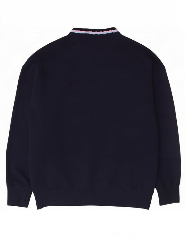 Adidas masculino solto ajuste moletom jumper médio azul marinho algodão