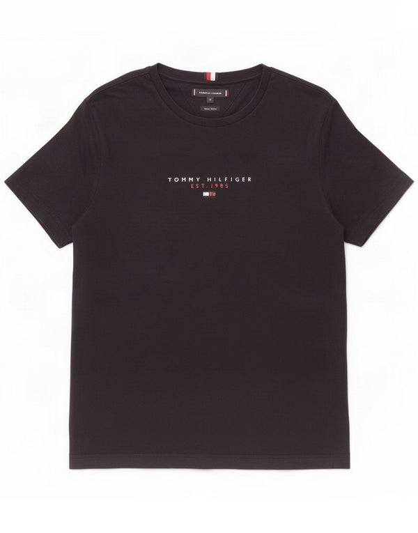 Tommy Hilfiger Camiseta masculina gráfica Top médio algodão azul marinho