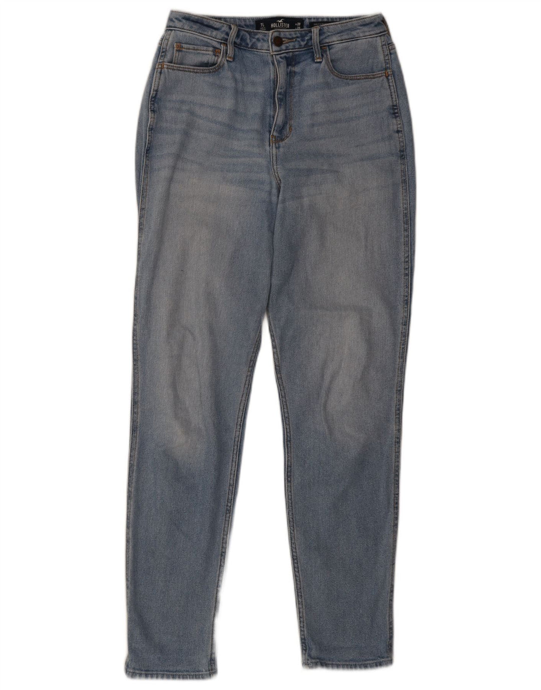 Hollister Jeans feminino slim US 7 médio W28 L29 algodão azul