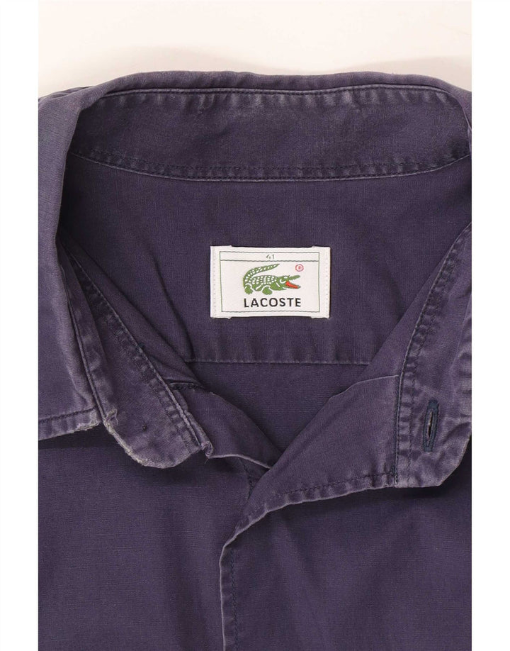 Camisa masculina Lacoste tamanho 41 algodão roxo grande