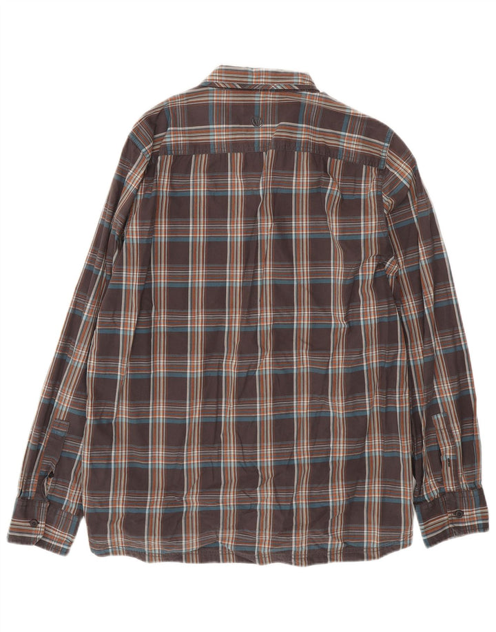 Camisa masculina FAT FACE grande algodão xadrez cinza