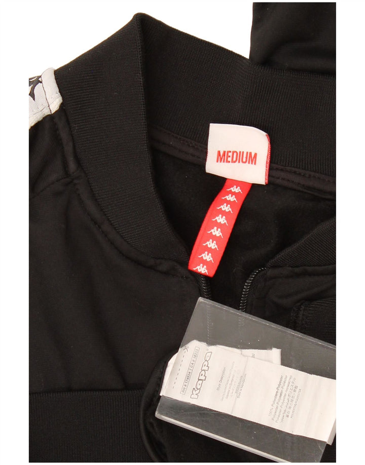 Jaqueta feminina KAPPA com agasalho gráfico UK 14 médio preto colorblock