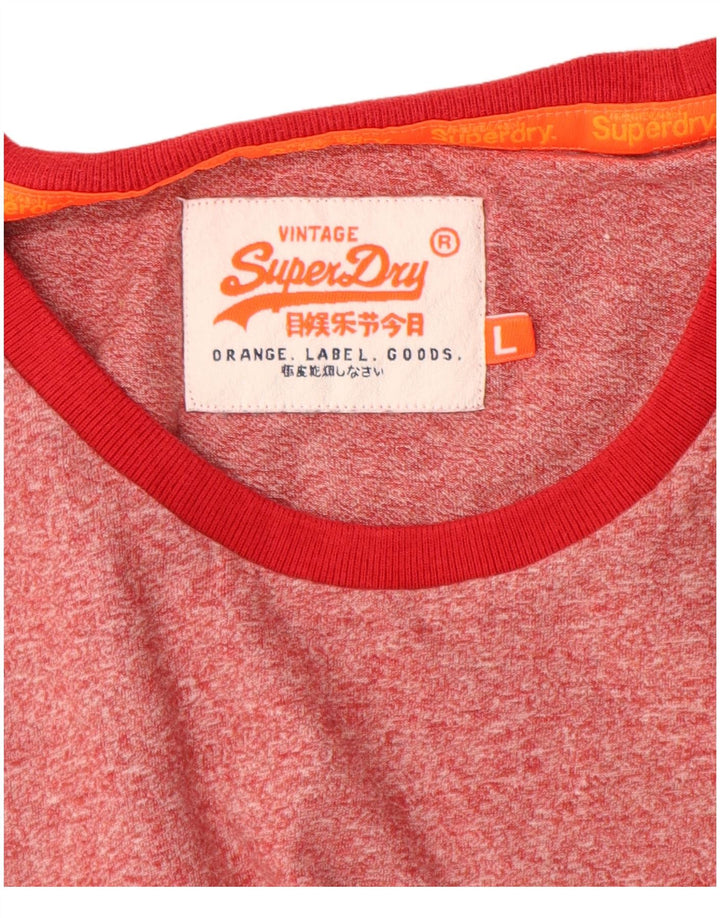 Camiseta gráfica masculina Superdry Top grande manchado vermelho