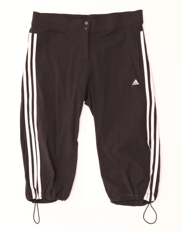 Bermuda Adidas Climalite Feminina UK 12 Médio W32 Preto Nylon