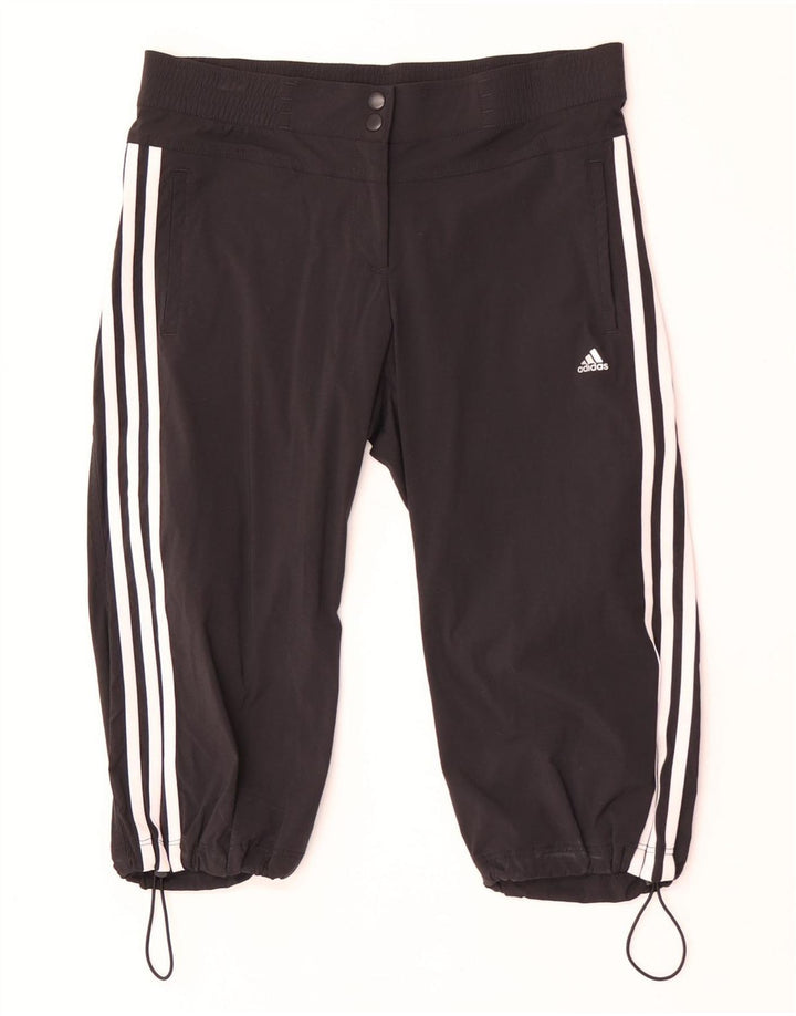 Bermuda Adidas Climalite Feminina UK 12 Médio W32 Preto Nylon