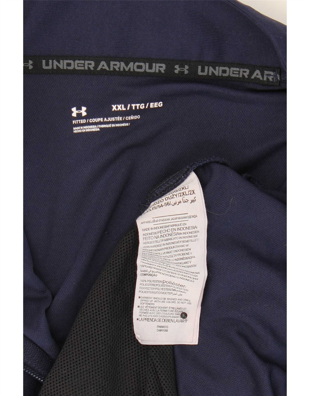 Under Armour Mens Treino Top Jacket 2XL Azul Marinho Poliéster