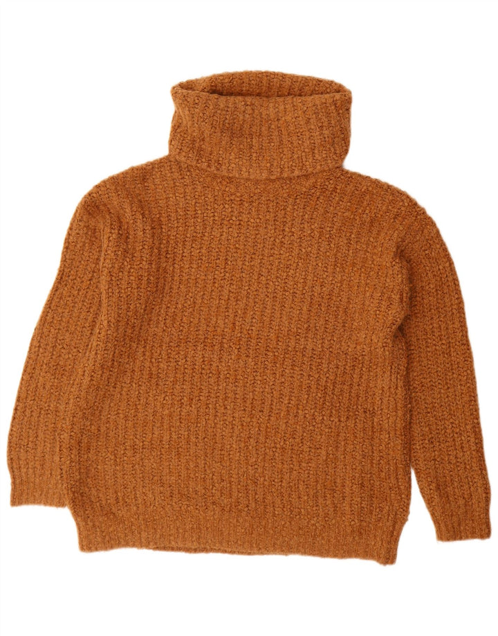 Suéter feminino Marks & Spencer com gola redonda grande Reino Unido 10 pequeno marrom