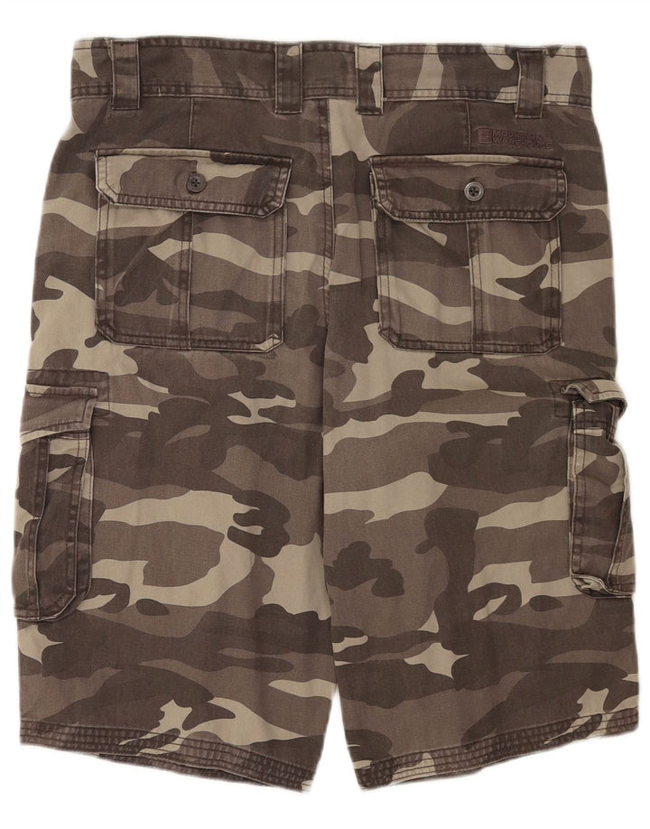 Shorts cargo masculino Mountain Warehouse W34 grande algodão camuflado cinza