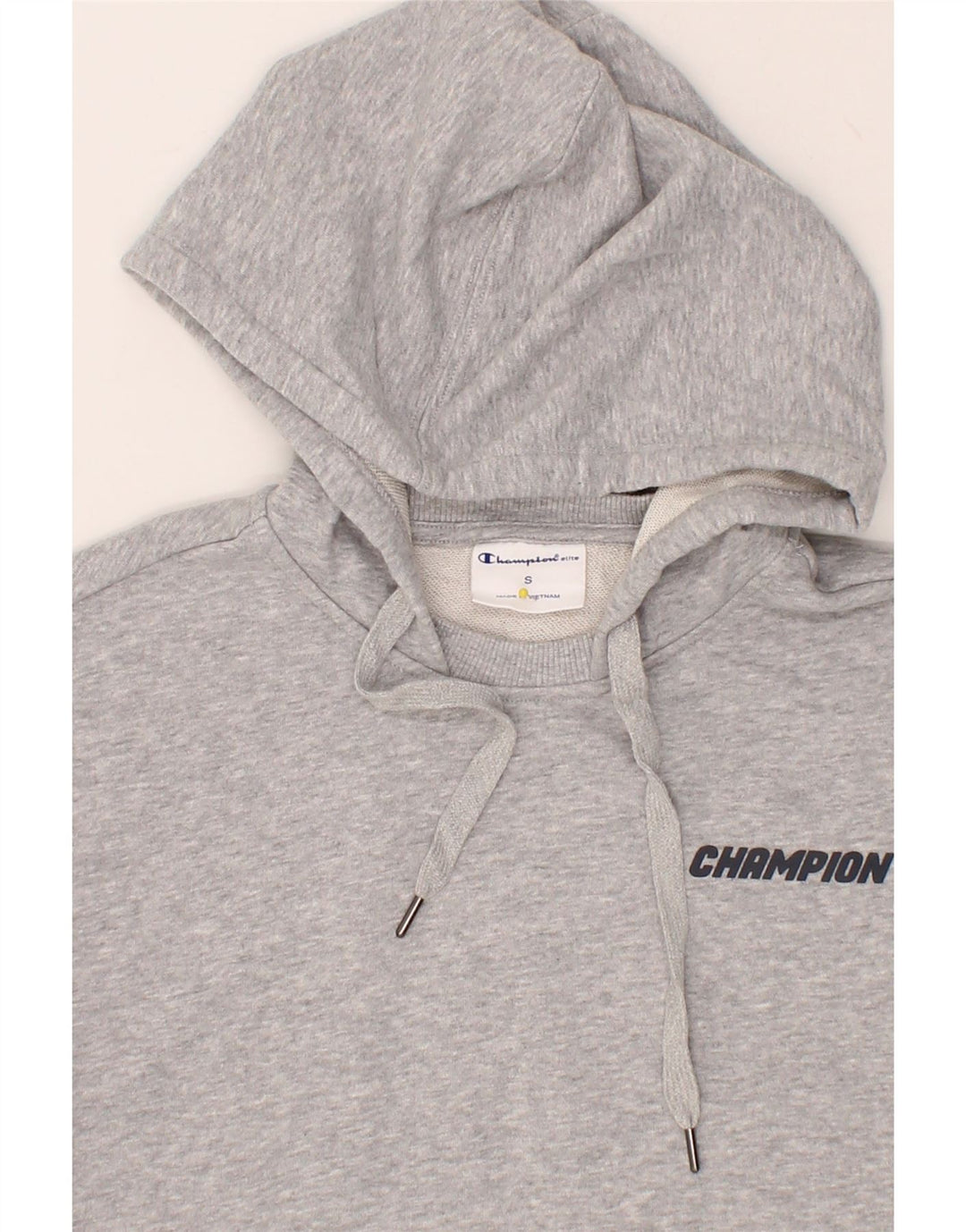 CHAMPION Womens Graphic Hoodie Jumper UK 10 Small Grey Vintage Champion and Second-Hand Champion from Messina Hembry 
