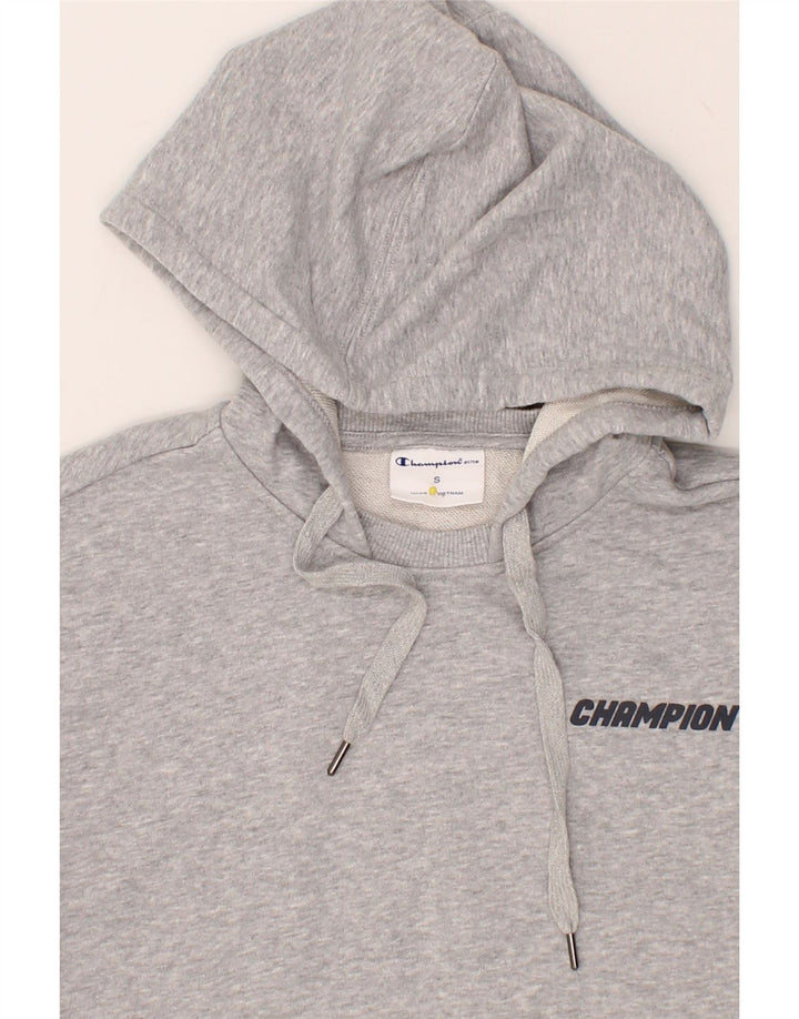 CHAMPION Womens Graphic Hoodie Jumper UK 10 Small Grey Vintage Champion and Second-Hand Champion from Messina Hembry 
