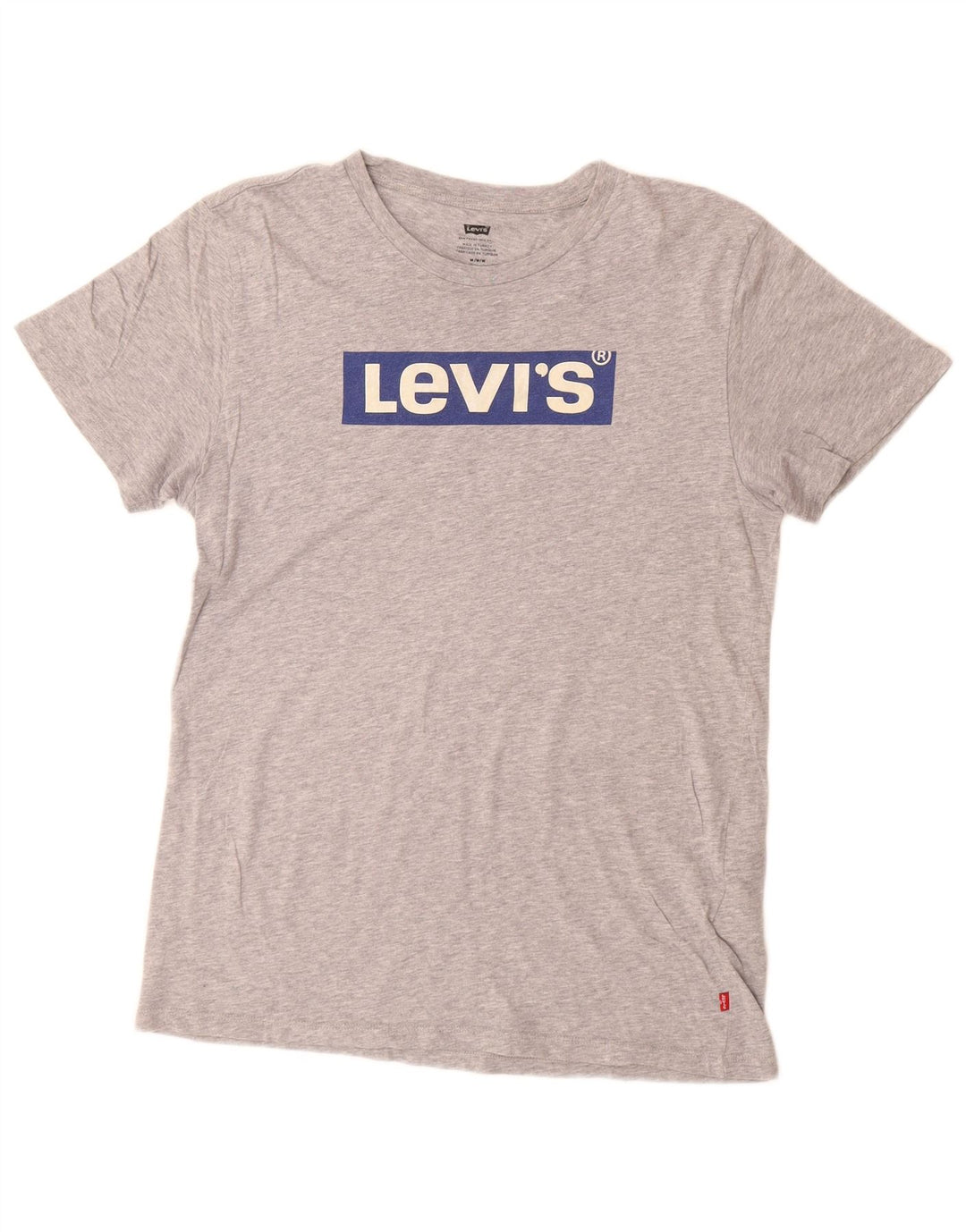 Camiseta gráfica masculina Levi's Top algodão manchado cinza médio
