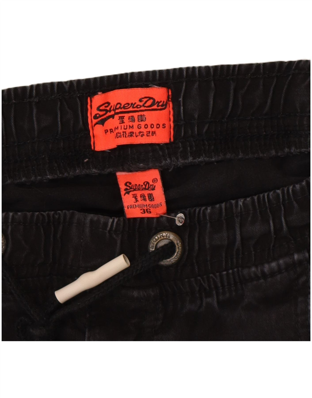 Calças joggers masculinas Superdry W36 L30 algodão cinza