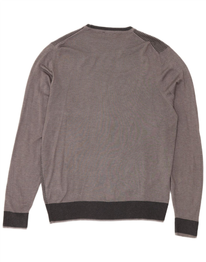 Suéter masculino DACK'S com gola redonda e viscose grande em bloco cinza