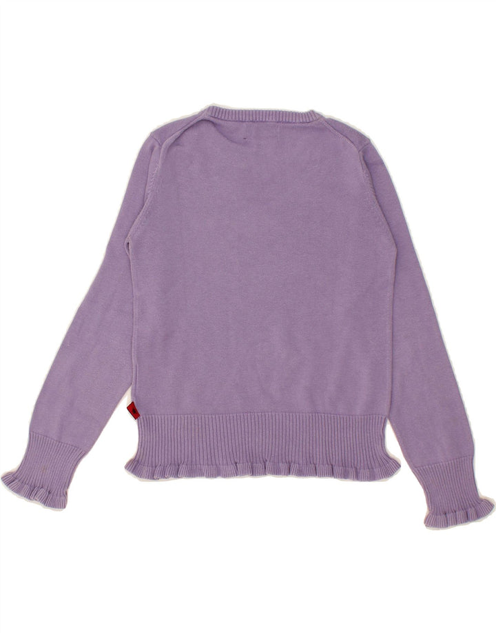 KAPPA Girls Boat Neck Jumper Sweater 7-8 Years Medium Purple Cotton Vintage Kappa and Second-Hand Kappa from Messina Hembry 